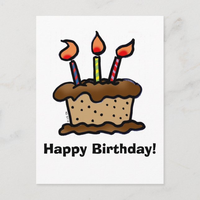 Cartão Postal Cartaz do bolo de aniversário (Frente)