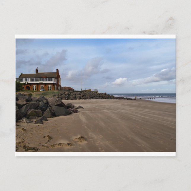 Cartão Postal Cartaz do Brancaster Beach North Norfolk (Frente)