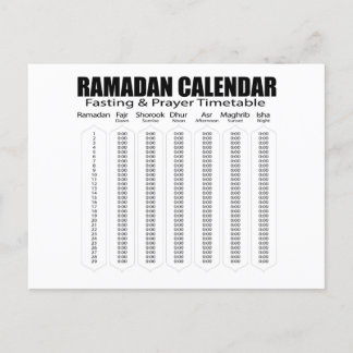 Cartão Postal Cartaz do calendário Ramadan Kareem