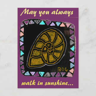 Cartão Postal Cartaz do caracol do ouro estilo nativo