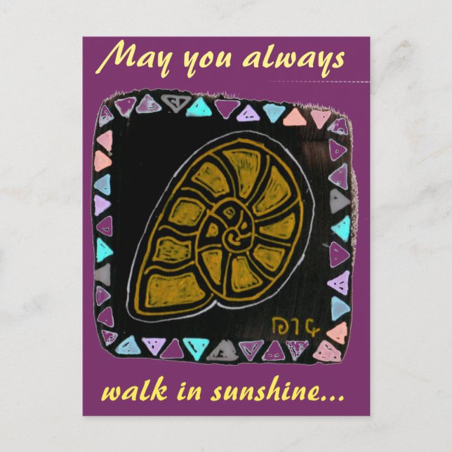 Cartão Postal Cartaz do caracol do ouro estilo nativo (Frente)