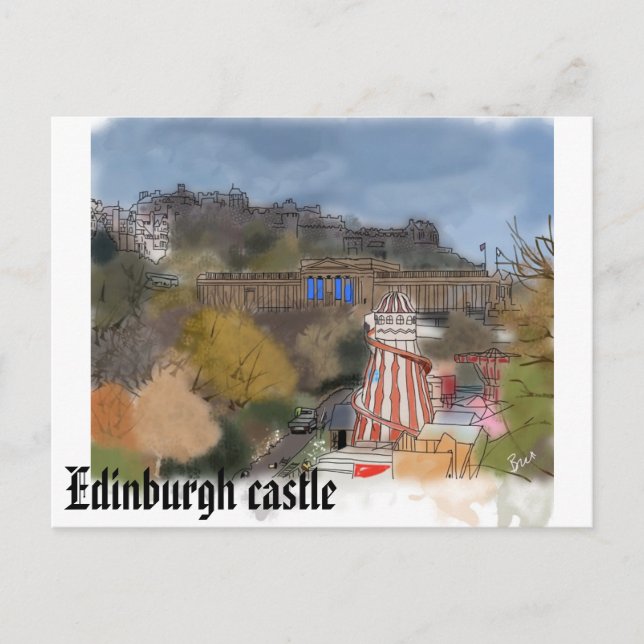 Cartão Postal Cartaz do castelo de Edimburgo (Frente)