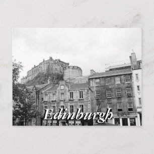 Cartão Postal Cartaz do Castelo de Edimburgo Negro e branco - Es