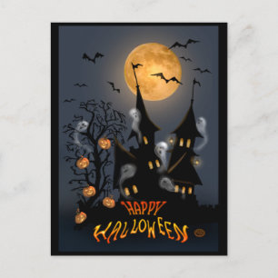 Cartão Postal Cartaz do castelo do Vampiro Halloween Night Haunt
