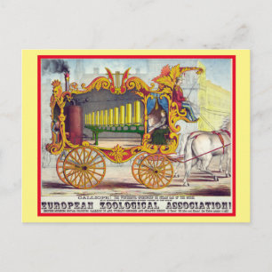 Cartão Postal Cartaz do Circo Calliope Vintage para o Dia dos Pa
