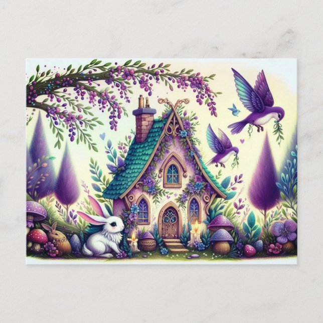 Cartão Postal Cartaz do coelho do jardim. (Frente)