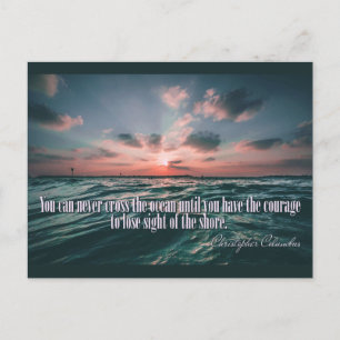 Cartão Postal Cartaz do Columbus Quote Sunset