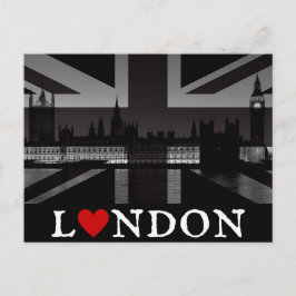 Cartão Postal Cartaz do Coração de Londres Black & White Union