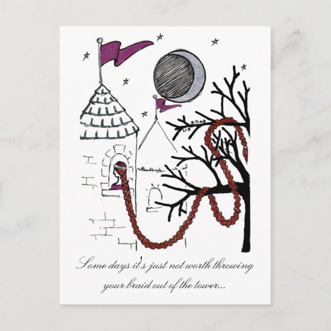 Cartão Postal Cartaz do Dia do Cabelo Muito Ruim de Rapunzel (Frente)