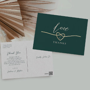 Cartão Postal Cartaz do Emerald Green Wedding Obrigado