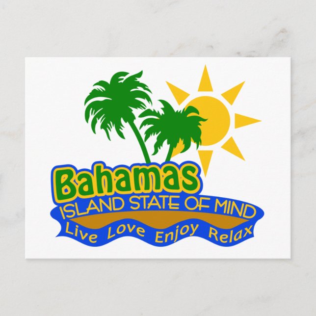 Cartão Postal Cartaz do Estado de Mente das Bahamas (Frente)