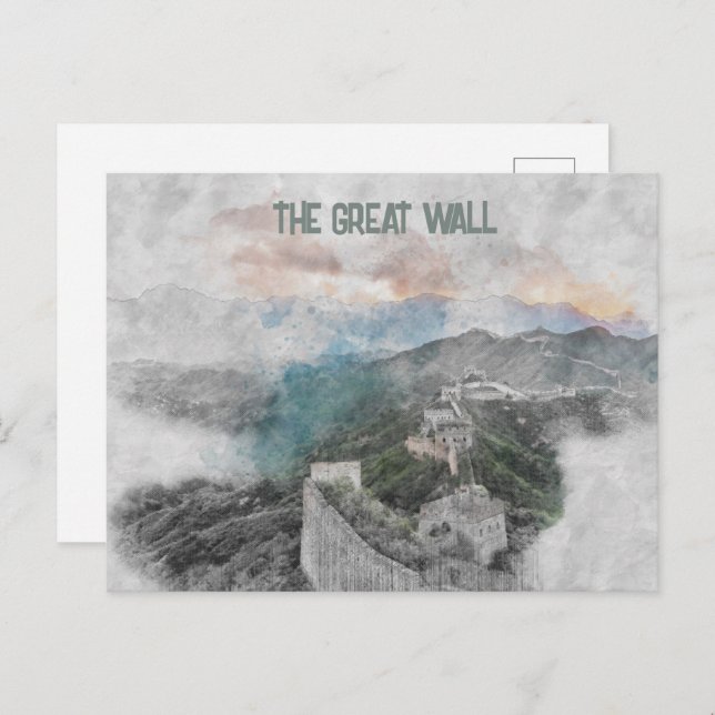 Cartão Postal Cartaz do Excelente de Aquarela da China - Históri (Frente/Verso)