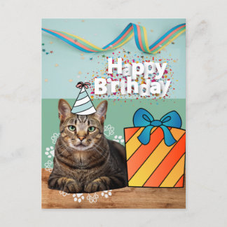 Cartão Postal Cartaz do gato de aniversário feliz