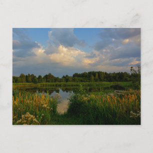 Cartão Postal Cartaz do Lago de Paisagem Natural Belarus