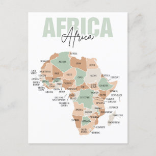 Cartão Postal Cartaz do mapa africano