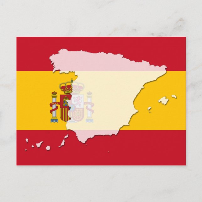 Cartão Postal Cartaz do mapa do sinalizador de espanha (Frente)