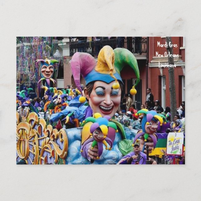 Cartão Postal Cartaz do Mardi Gras New Orleans, Louisiana (Frente)