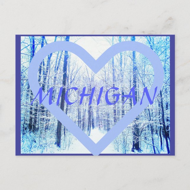 Cartão Postal Cartaz do Michigan Winter Woodland (Frente)