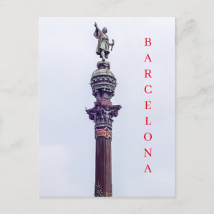 Cartão Postal Cartaz do Monumento Columbus de Barcelona