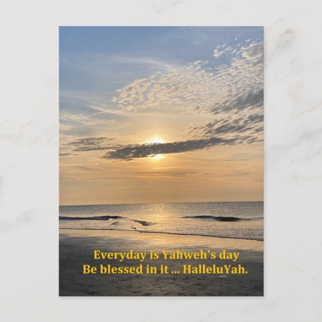 Cartão Postal Cartaz do nascer do sol HalleluYah (Frente)