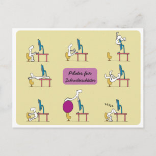 Cartão Postal Cartaz do Office Pilates, amarelo-alemão