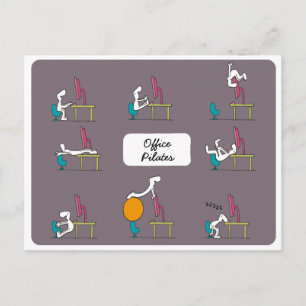 Cartão Postal Cartaz do Office Pilates, marrom