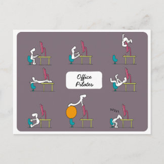 Cartão Postal Cartaz do Office Pilates, marrom