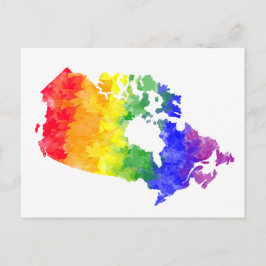 Cartão Postal Cartaz do Orgulho Arco-Íris Folha do Canadá