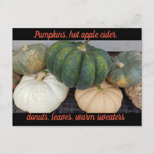 Cartão Postal Cartaz do outono de Pumpkins