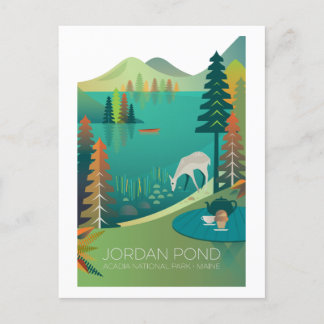 Cartão Postal Cartaz do Parque Nacional da Acadia, Jordan Pond