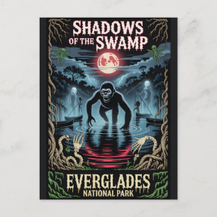 Cartão Postal Cartaz do Parque Nacional Everglades Assombrado