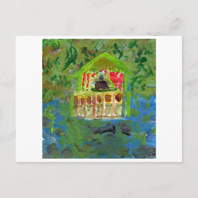 Cartão Postal Cartaz do pavilhão de mediação pacífica (Frente)