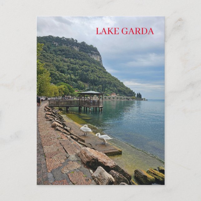 Cartão Postal Cartaz do pier do Lago Garda (Frente)