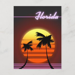Cartão Postal Cartaz do pôr do sol da Flórida 1984