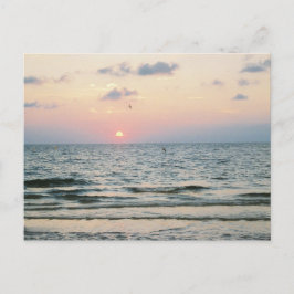 Cartão Postal Cartaz do pôr do sol da praia Clearwater