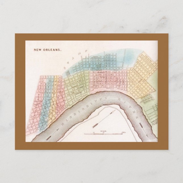 Cartão Postal Cartaz do Rep Antique Nova Orleans Louisiana (Frente)