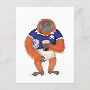Cartão Postal Cartaz do Rugby orangotan