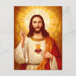Cartão Postal Cartaz do Sagrado Coração de Jesus Cristo
