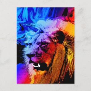 Cartão Postal Cartaz do Sonho de Mano Lion Safari