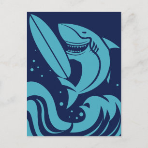 Cartão Postal Cartaz do Surfista Engraçado