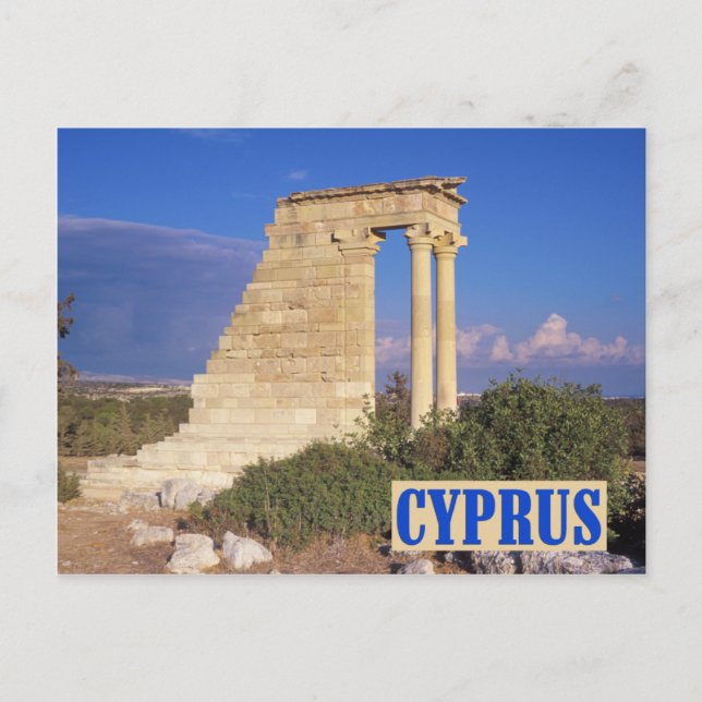 Cartão Postal Cartaz do templo Apollo Cyprus (Frente)