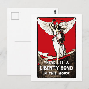 Cartão Postal Cartaz do Título de Liberdade da Primeira Guerra M