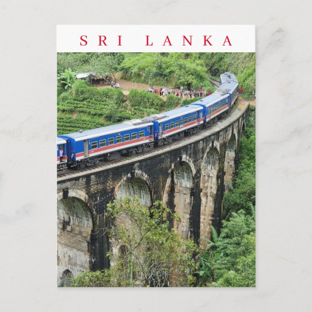 Cartão Postal Cartaz do trem da Ponte Sri Lanka Nine Arches (Frente)