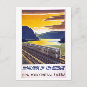 Cartão Postal Cartaz do Trem Vintage Highlands of the Hudson