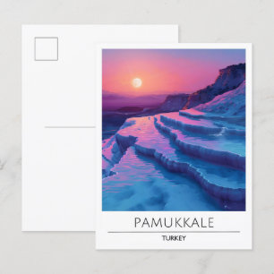 Cartão Postal Cartaz do Viagem Pamukkale na Turquia