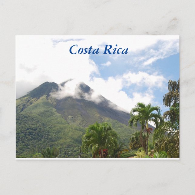 Cartão Postal Cartaz do vulcão Arenal, Víbora Verde na Costa Ric (Frente)