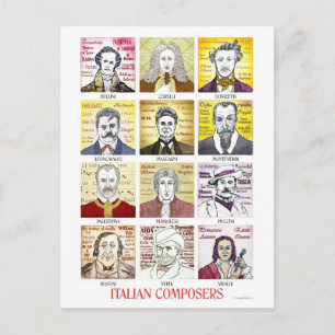 Cartão Postal Cartaz dos compositores italianos