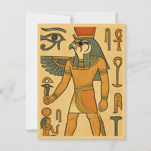 Cartão Postal Cartaz Egípcio do Antigo Falcão Horus