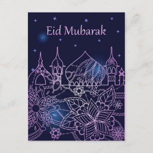 Cartão Postal Cartaz Eid Mubarak