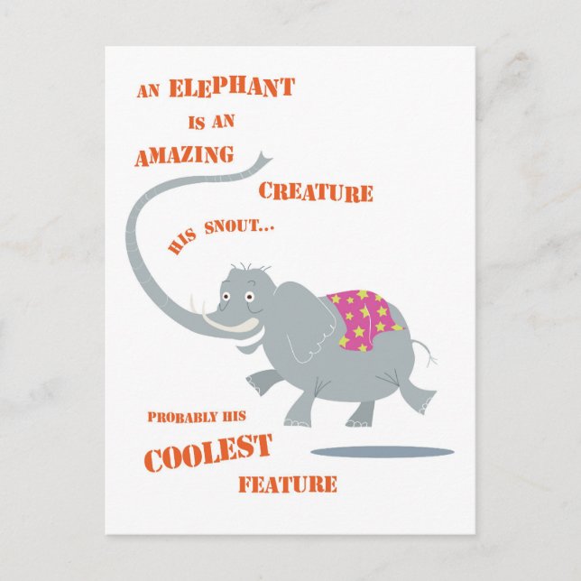 Cartão Postal Cartaz elefante (Frente)